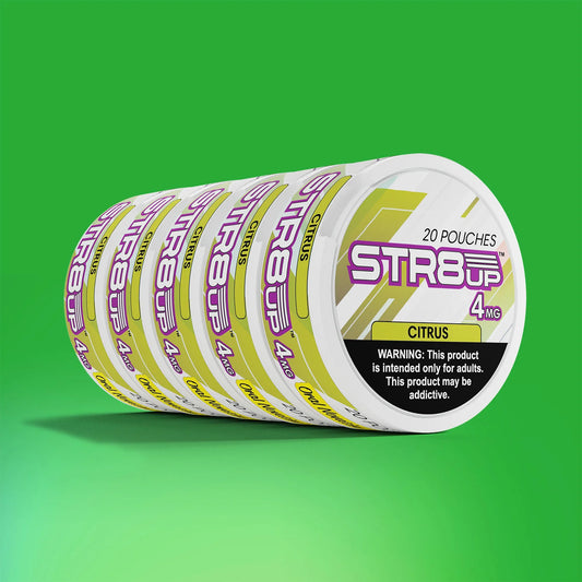 STR8UP Nicotine Pouches 4mg - Roll of 5 Cans