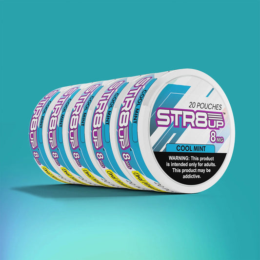 STR8UP Nicotine Pouches 8mg - Roll of 5 Cans