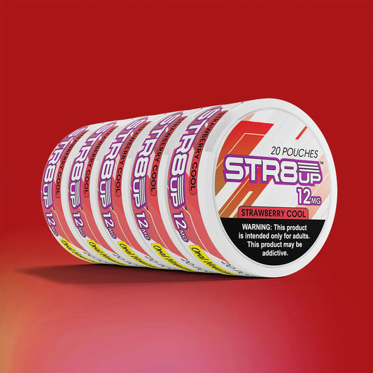 STR8UP Nicotine Pouches 12mg - Roll of 5 Cans