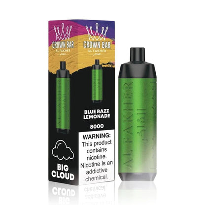 Al Fakher Crown Bar 8000 Disposable Vape Blue Razz Lemonade - Hookah Lounges