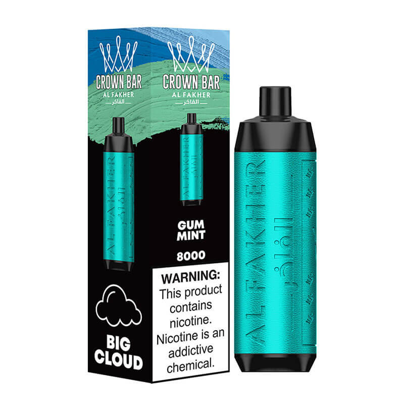 Al Fakher Crown Bar 8000 Disposable Vape Gum Mint - Hookah Lounges