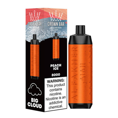 Al Fakher Crown Bar 8000 Disposable Vape Peach Ice - Hookah Lounges