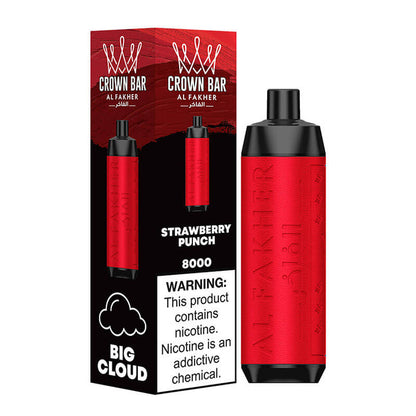 Al Fakher Crown Bar 8000 Disposable Vape Strawberry Punch - Hookah Lounges