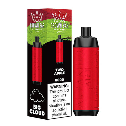Al Fakher Crown Bar 8000 Disposable Vape Two Apple - Hookah Lounges
