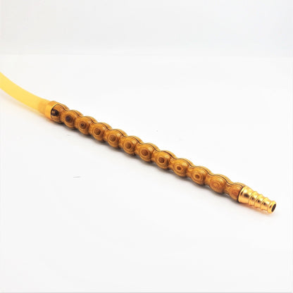 Amira Wooden Handle Hose Gold - Hookah Lounges