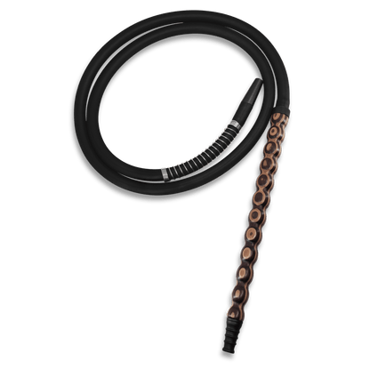 BYO Soft - Touch Silicone Hose with Wooden Tips Black - Hookah Lounges