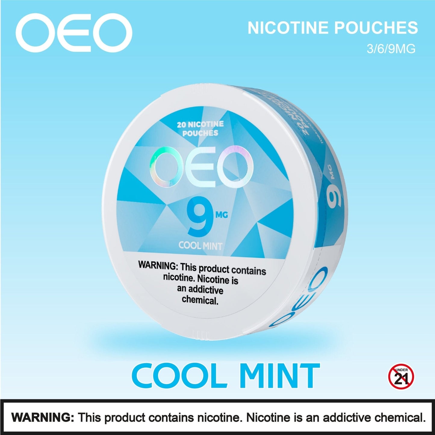 OEO Nicotine Pouches 9mg - Roll (5 Cans) Cool Mint - Hookah Lounges