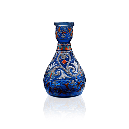 Syrian Hand - Painted Moroccan Design Hookah Vase Blue - Hookah Lounges