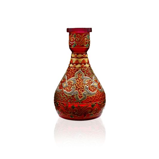 Syrian Hand - Painted Moroccan Design Hookah Vase Red - Hookah Lounges